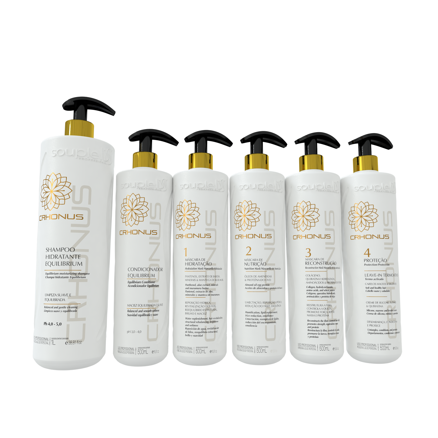 Kit Chronus 6 passos 500ml Soupleliss Professional