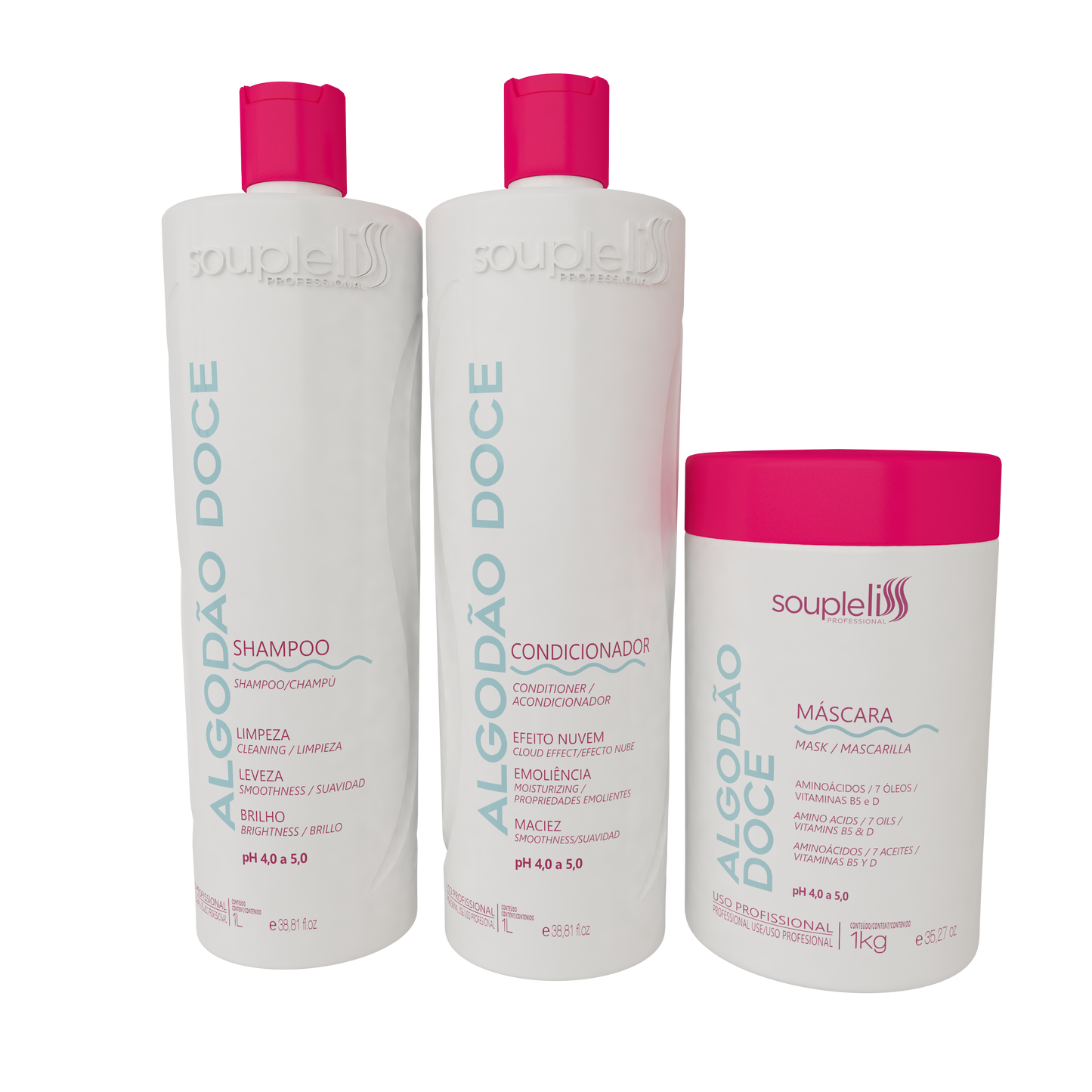 Kit Algodão Doce 1L Soupleliss Professional