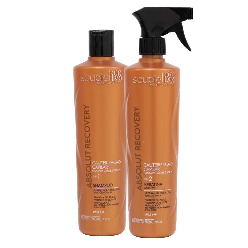 Kit Absolut Recovery 500ml Soupleliss Professional (Shampoo + Keratina)