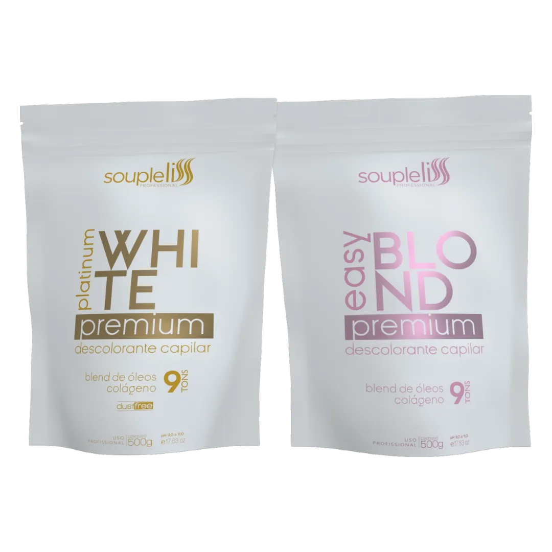 Pó Descolorante Easy Blond & Platinum White 500g Soupleliss Professional