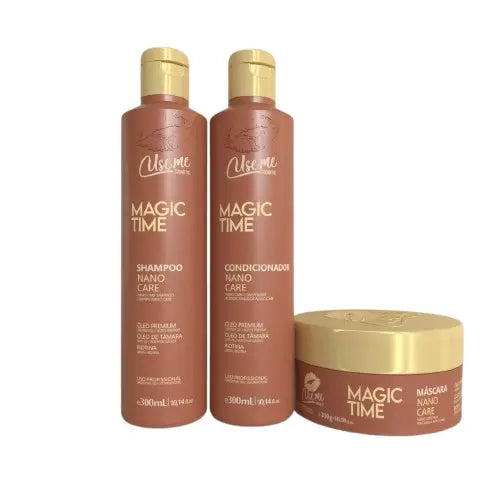 Kit Tratamento Pós Química Magic Time Nano Care 300ml - Shampoo + Máscara + Condicionador - Use Me Cosmetic