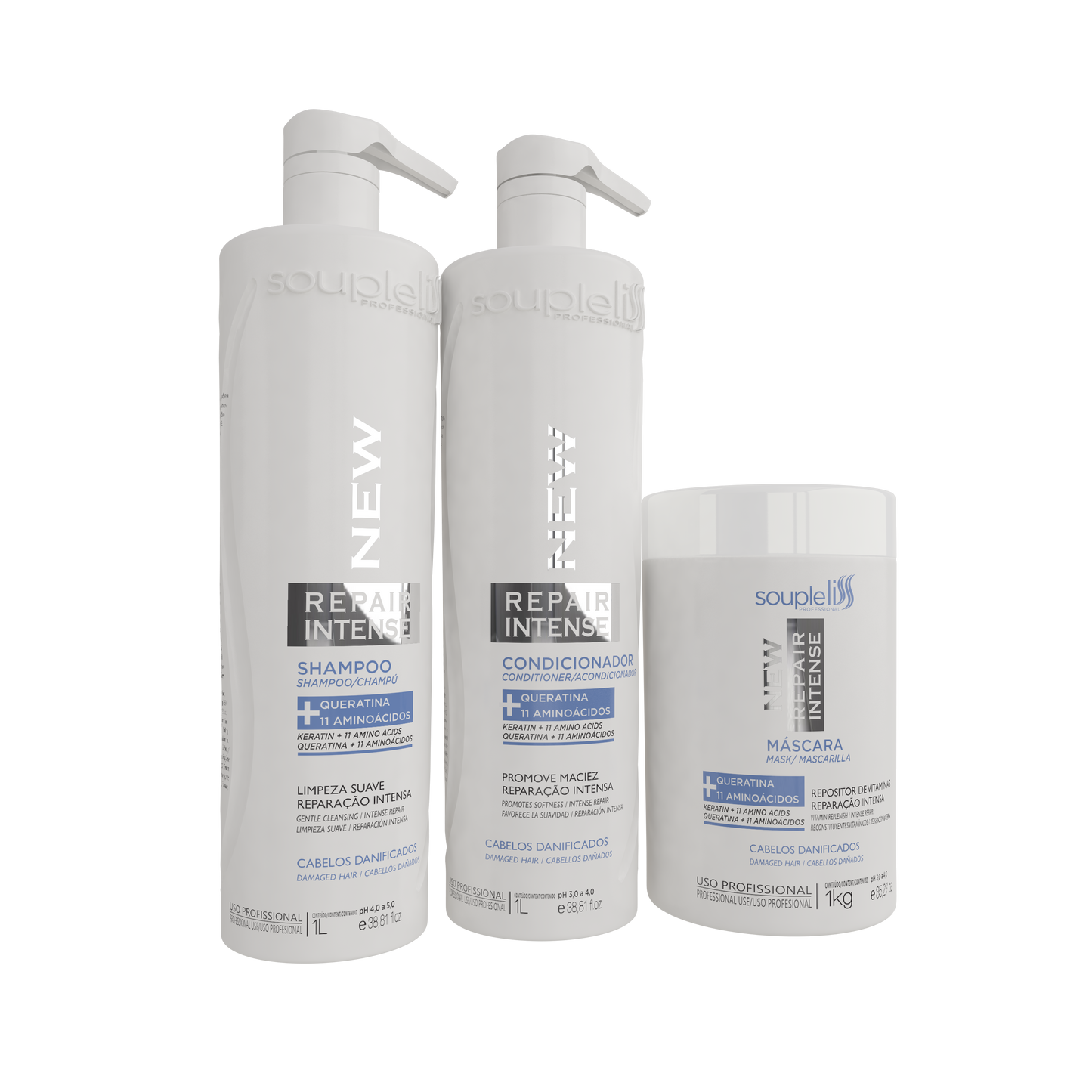 Kit New Repair Intense Soupleliss Professional 1L