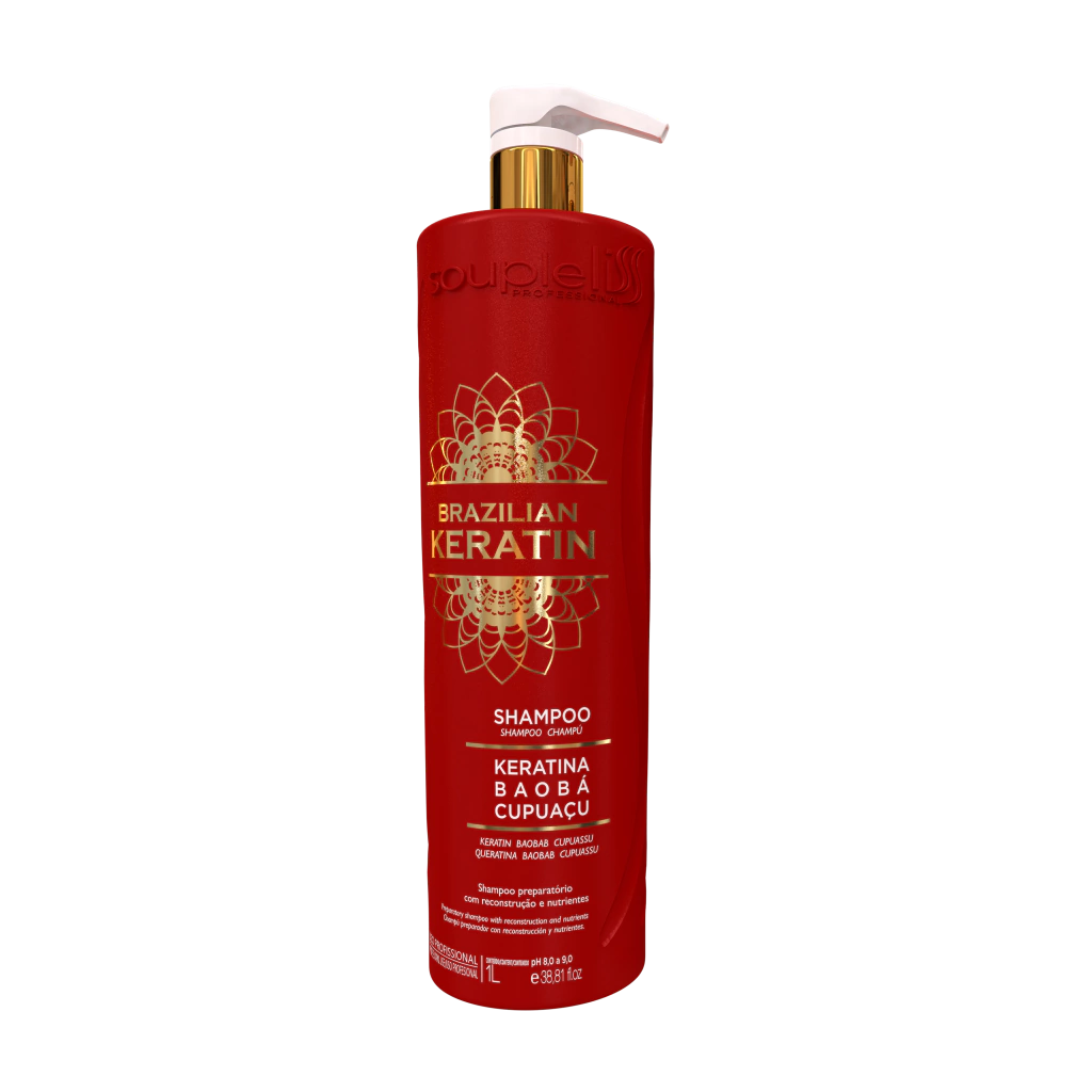 Shampoo Preparatório Brazilian Keratin 1L Soupleliss Professional