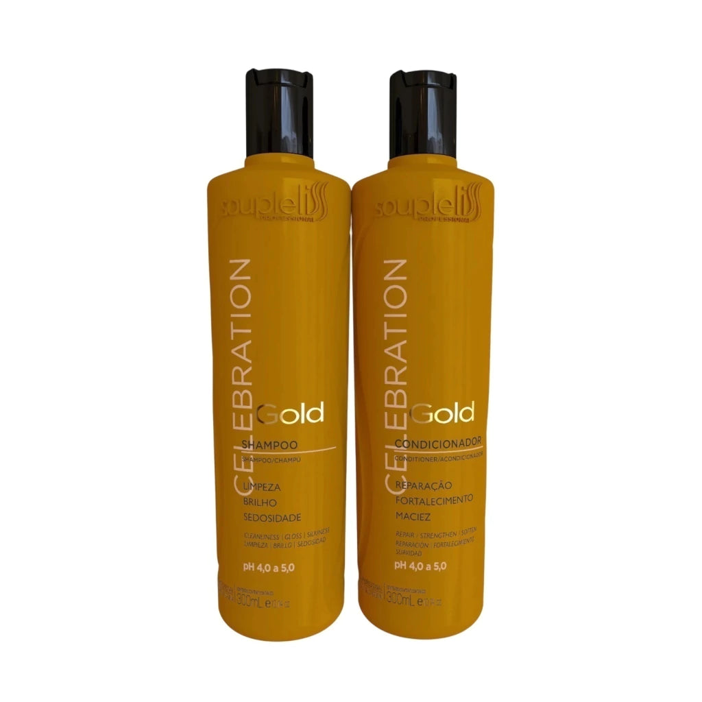 Kit Gold Celebration Home Care 300ml Soupleliss Professional